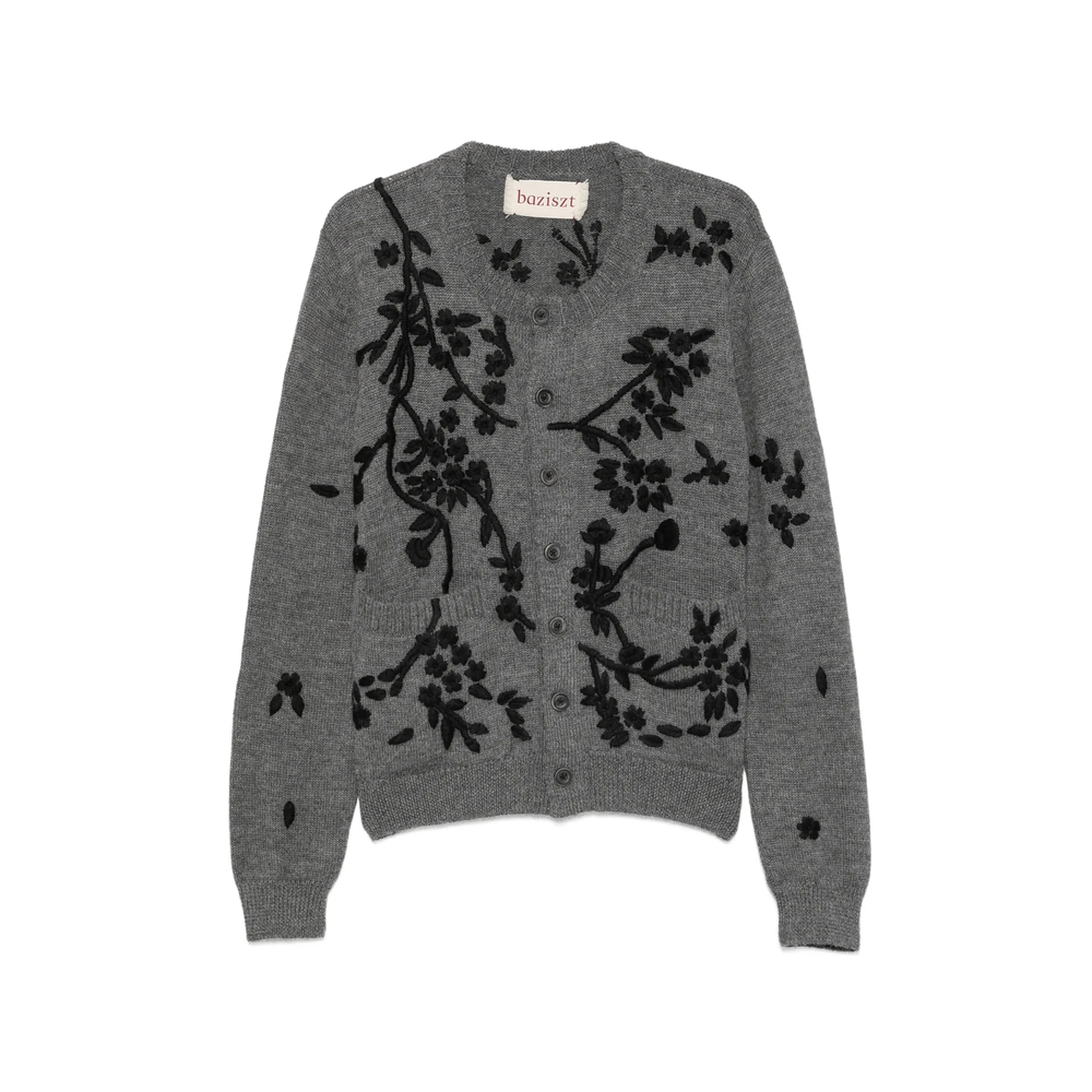 Baziszt Floral-embroidered Cardigan