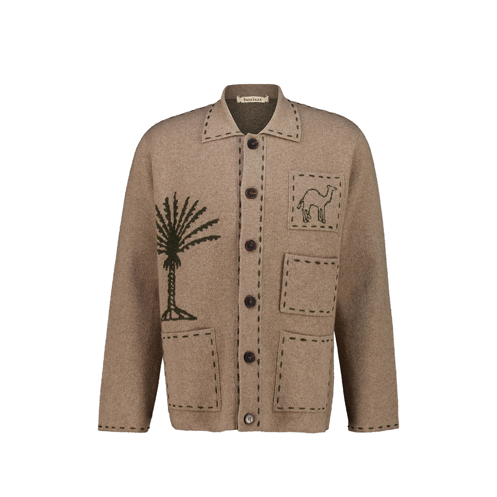 Baziszt Seeker Intarsia-knit Cashmere Cardigan
