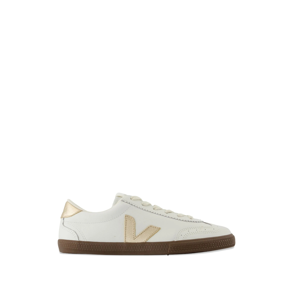 Veja Logo Appliqué Leather Sneakers
