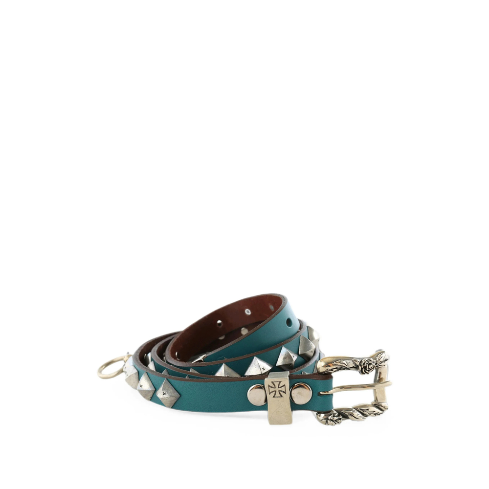 Enfants Riches Déprimés Pyramid-studded Engraved-buckle Belt