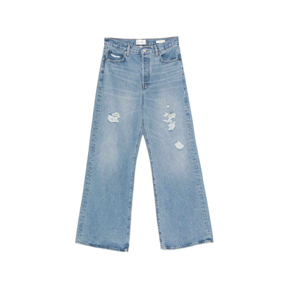 Frame The Loose Distressed Wide-leg Jeans