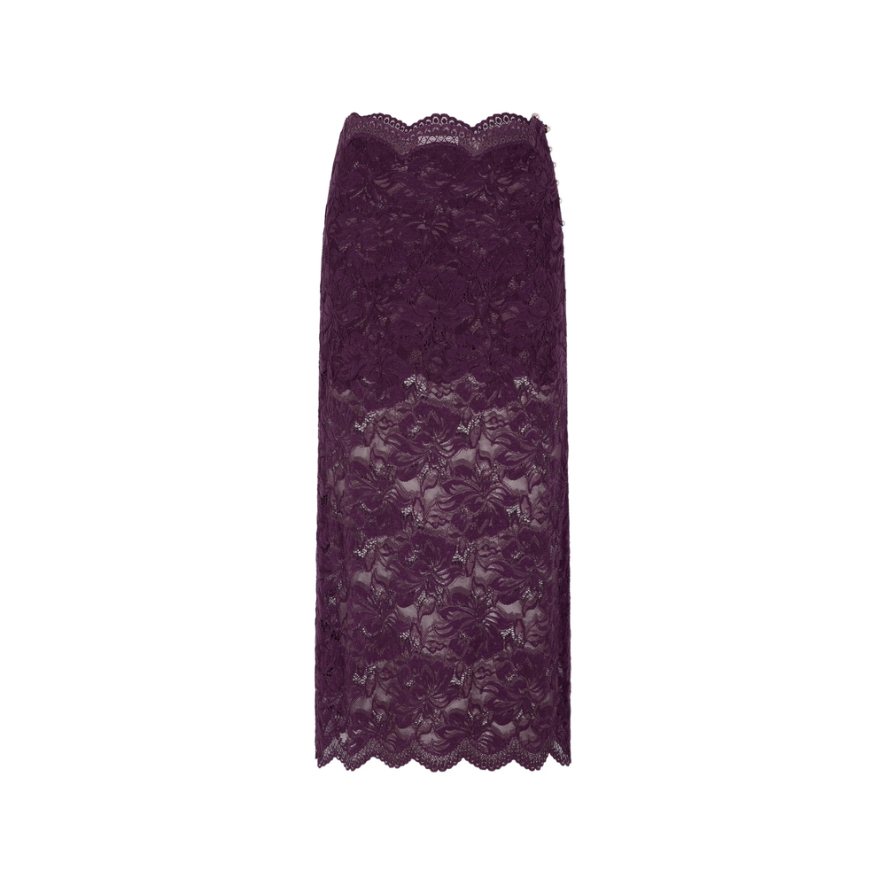 Rabanne Layered Lace Midi Skirt