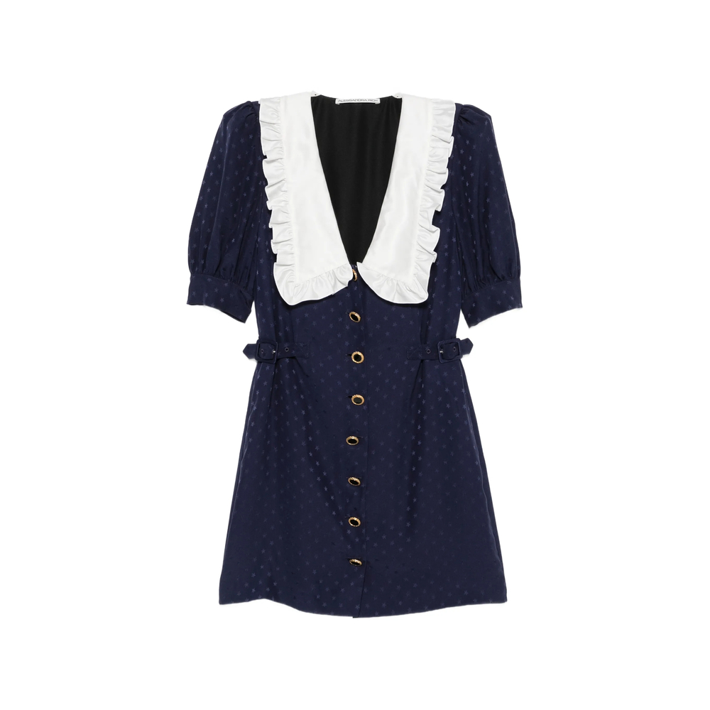 Alessandra Rich Star-jacquard Mini Dress With Buckles