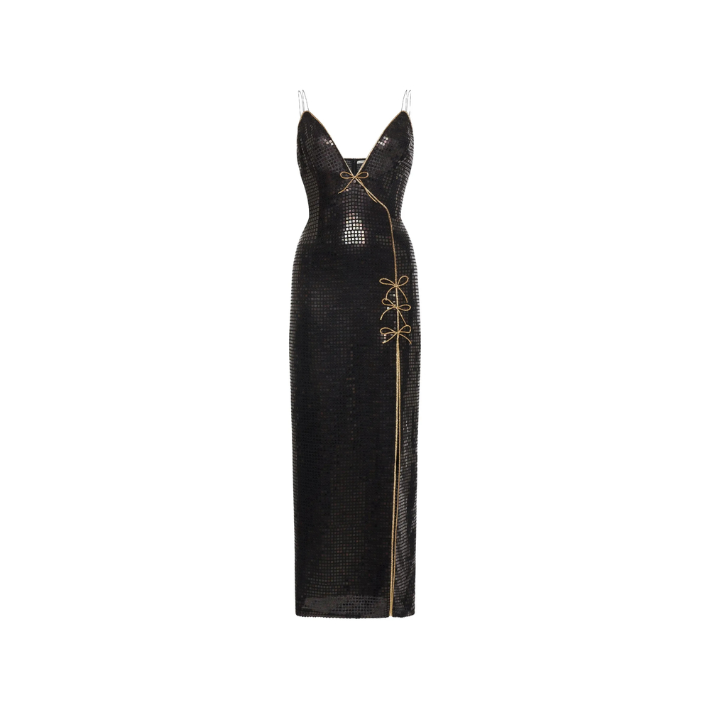 Alessandra Rich Sequin-embellished Bow-detail Dress