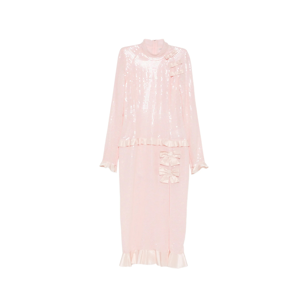 Alessandra Rich Sequin-embellished Bow-detail Midi Dress