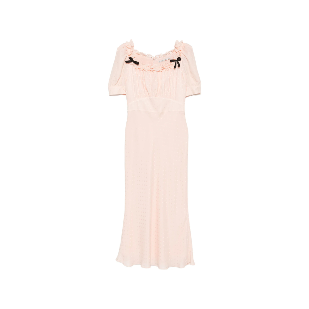 Alessandra Rich Silk-jacquard Midi Dress With Square Neckline