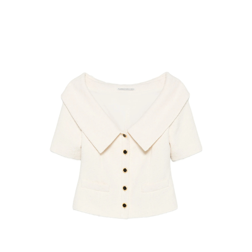 Alessandra Rich Off-shoulder Button-up Jacket