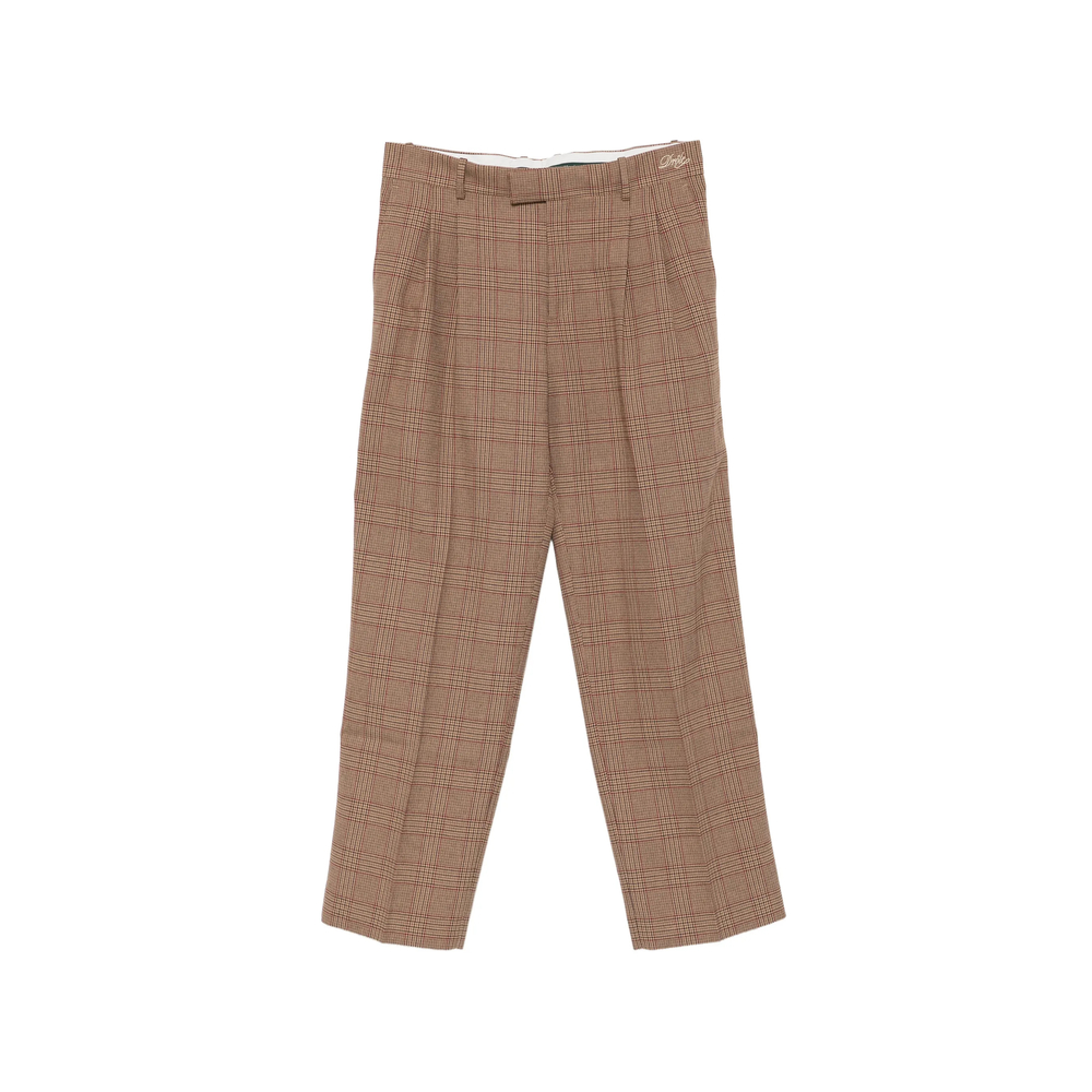Drôle De Monsieur Check-pattern Pleated Trousers