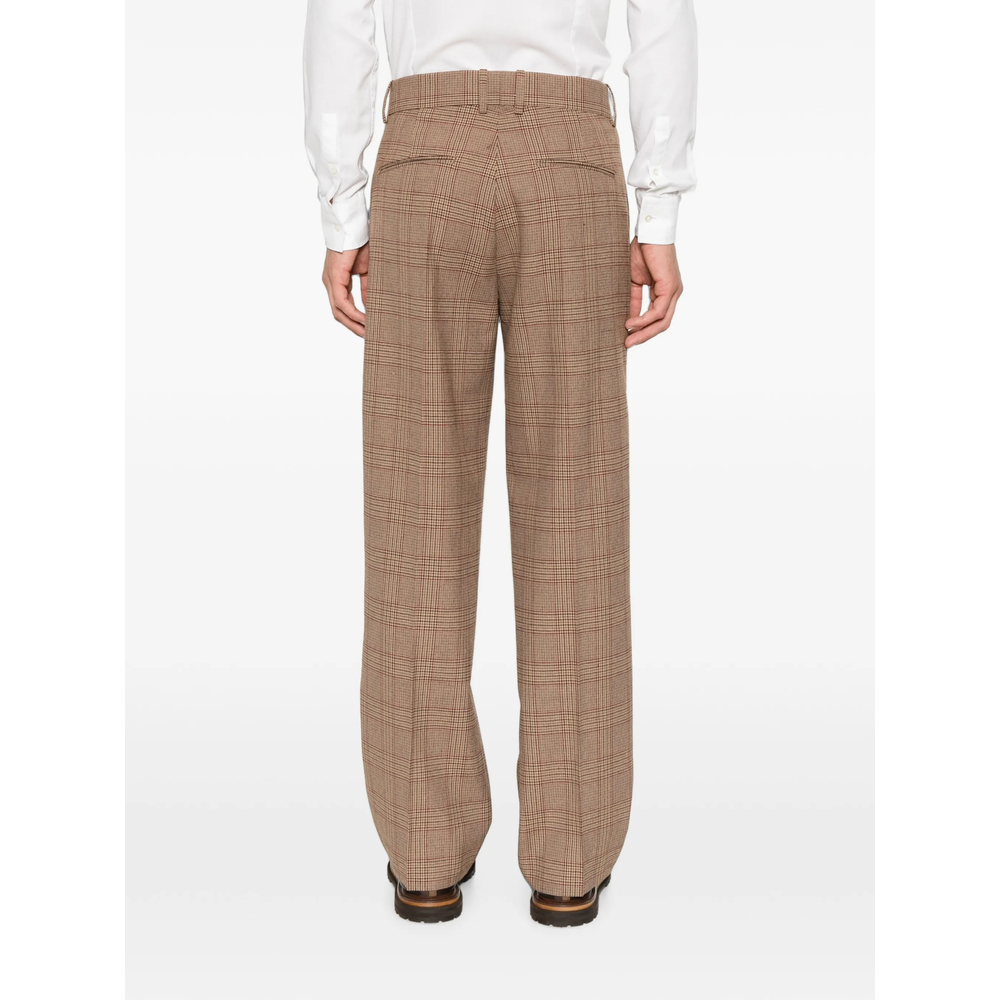 Drôle De Monsieur Check-Pattern Pleated Trousers