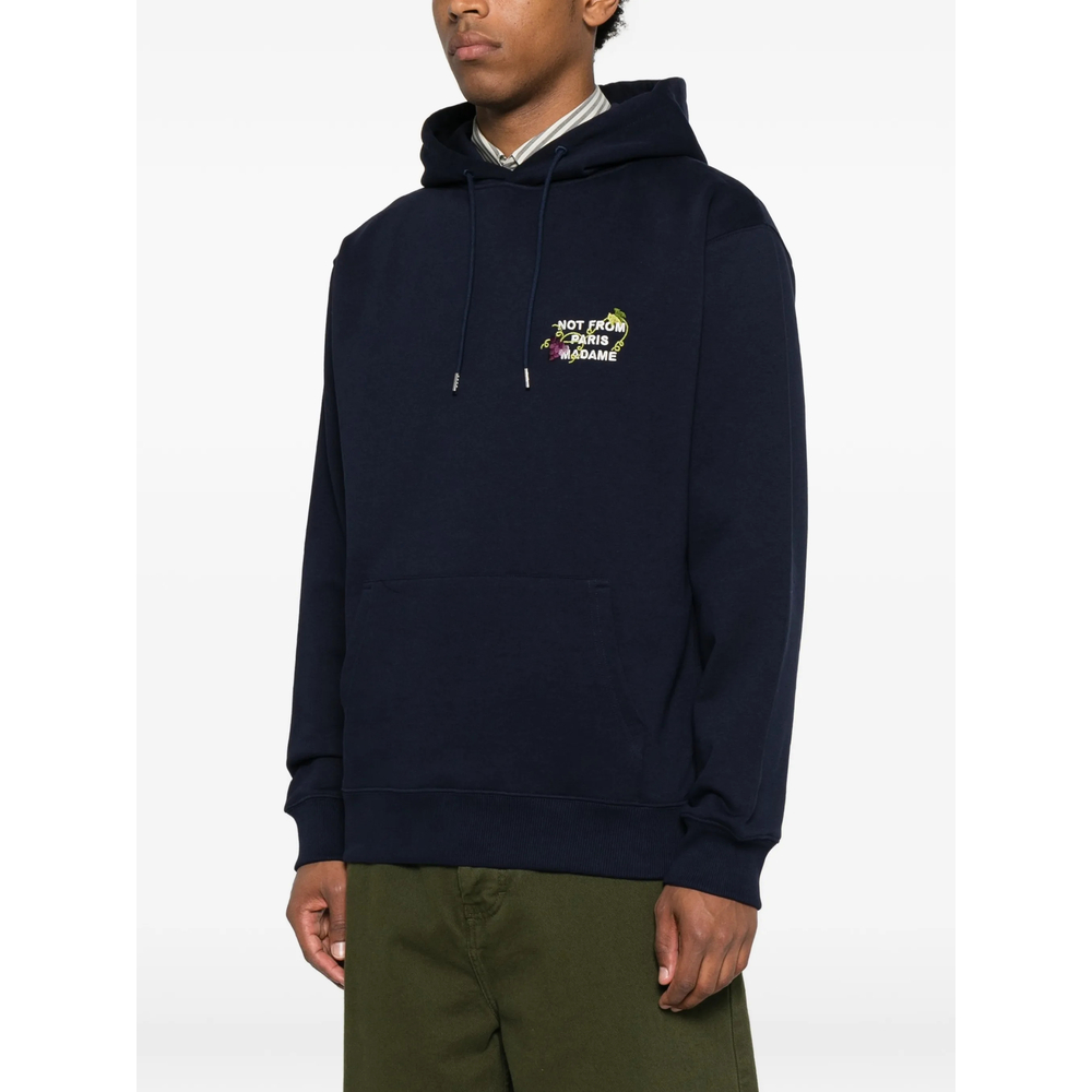 Drôle De Monsieur Embroidered-Slogan Hoodie