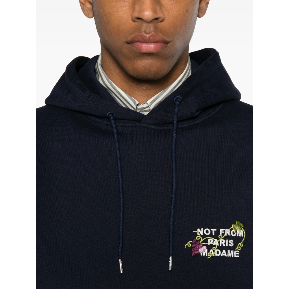 Drôle De Monsieur Embroidered-Slogan Hoodie