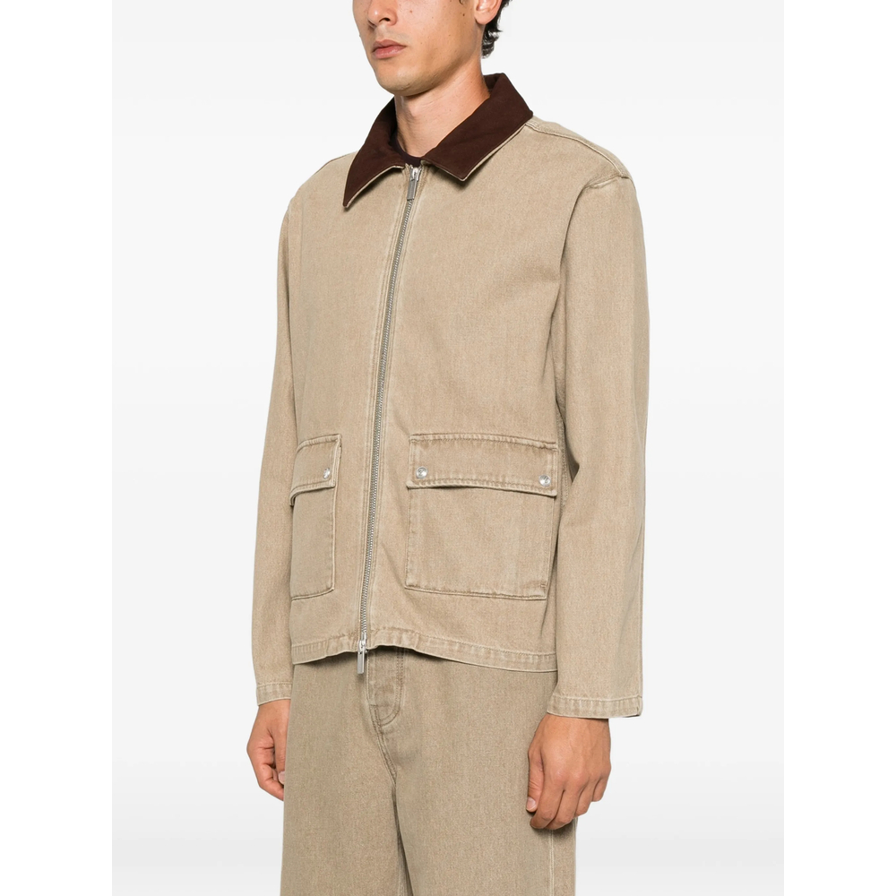 Drôle De Monsieur Contrast-Collar Cotton Jacket
