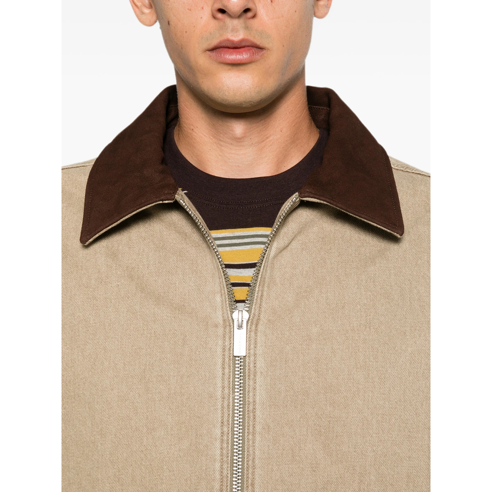 Drôle De Monsieur Contrast-Collar Cotton Jacket