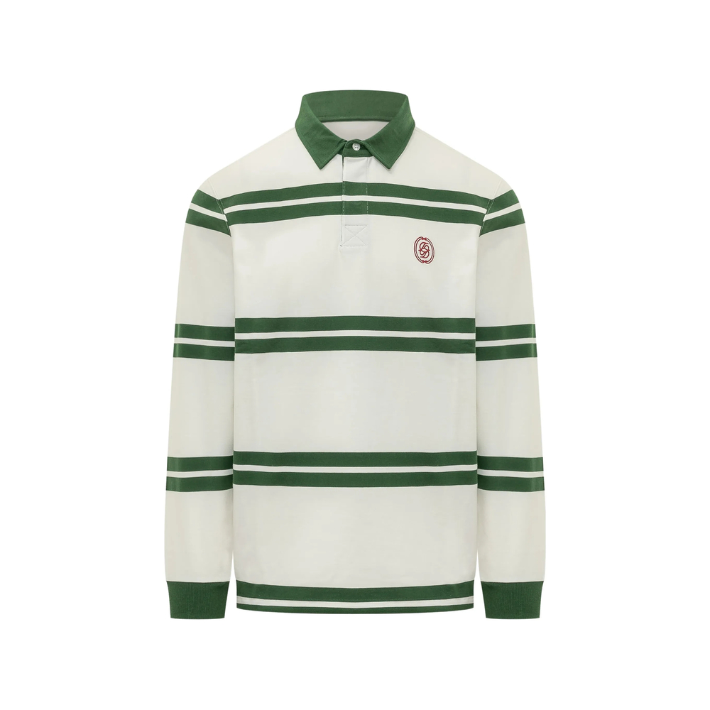 Drôle De Monsieur Striped Embroidered-logo Polo Shirt
