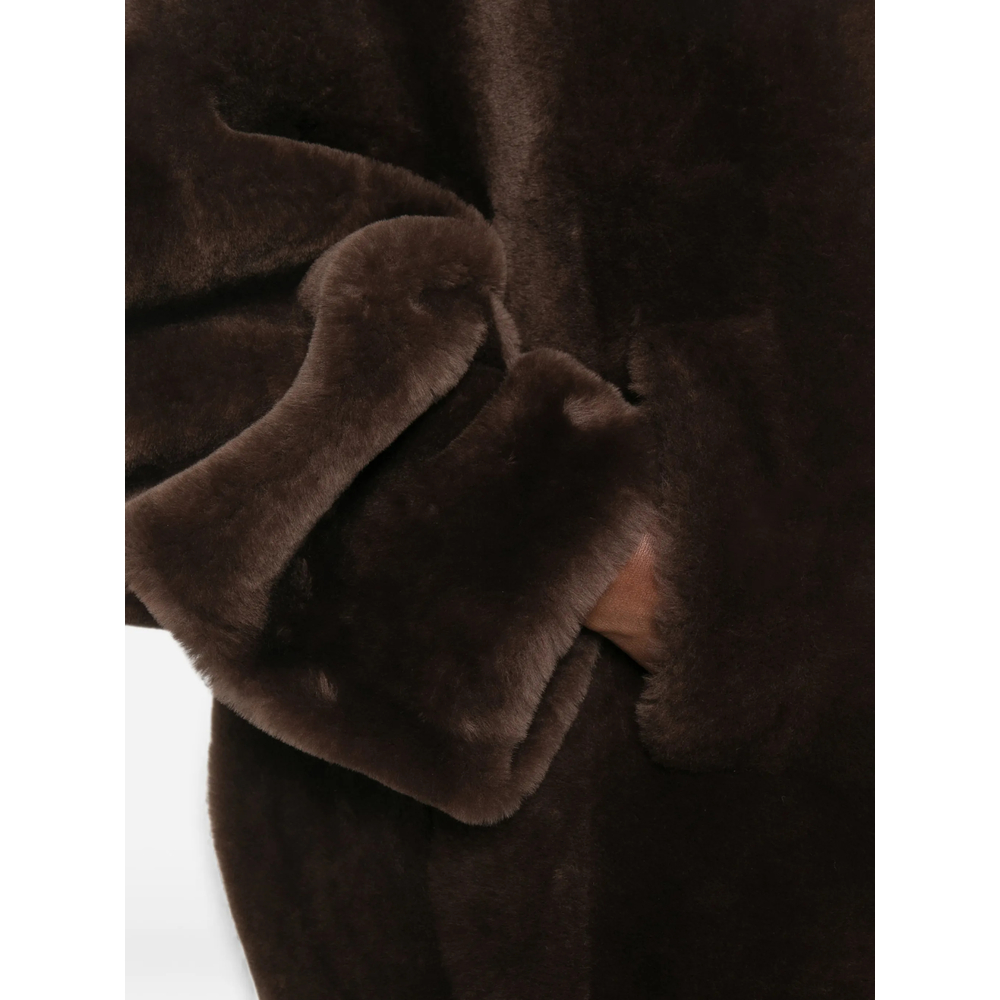 Wide-Collar Shearling Jacket