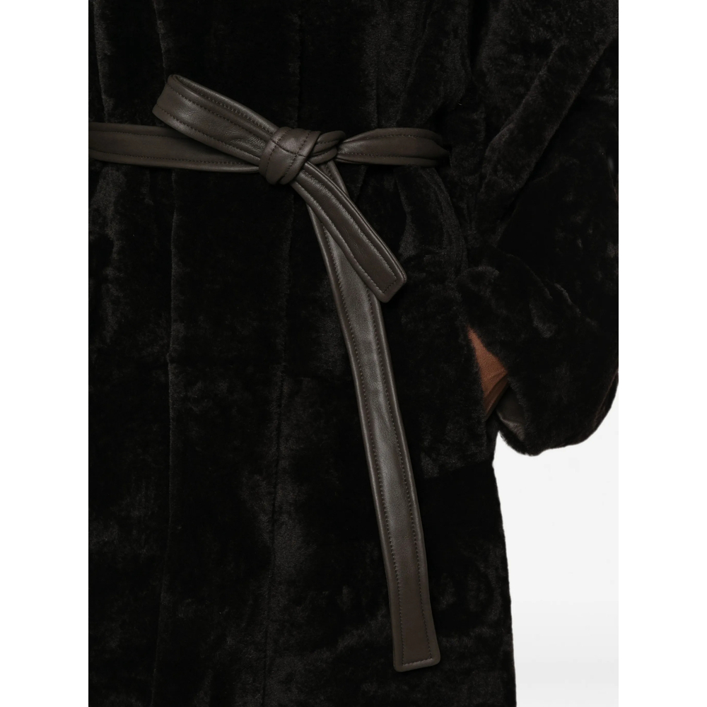 Belted Shearling Coat