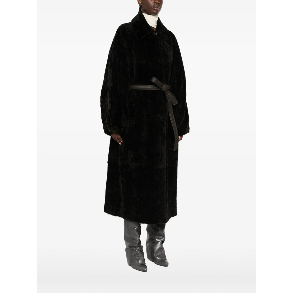 Belted Shearling Coat