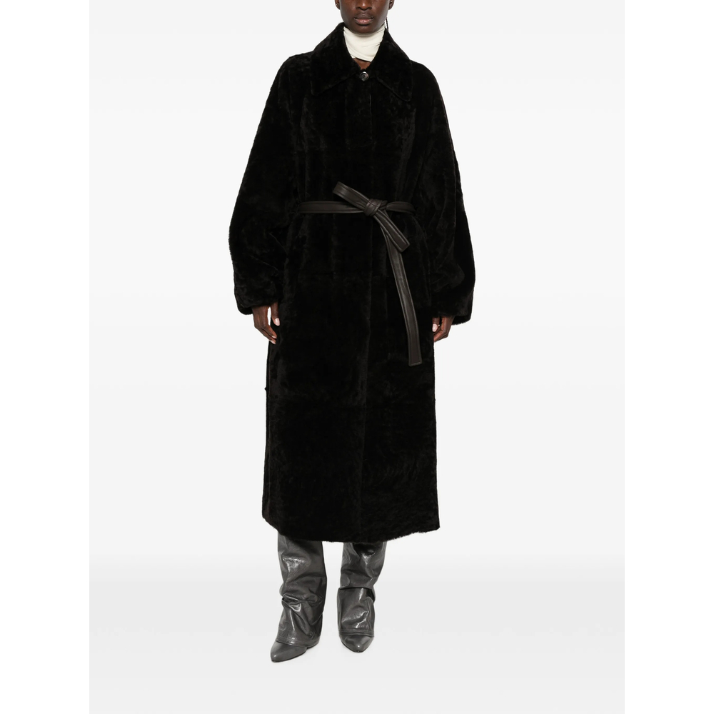 Belted Shearling Coat