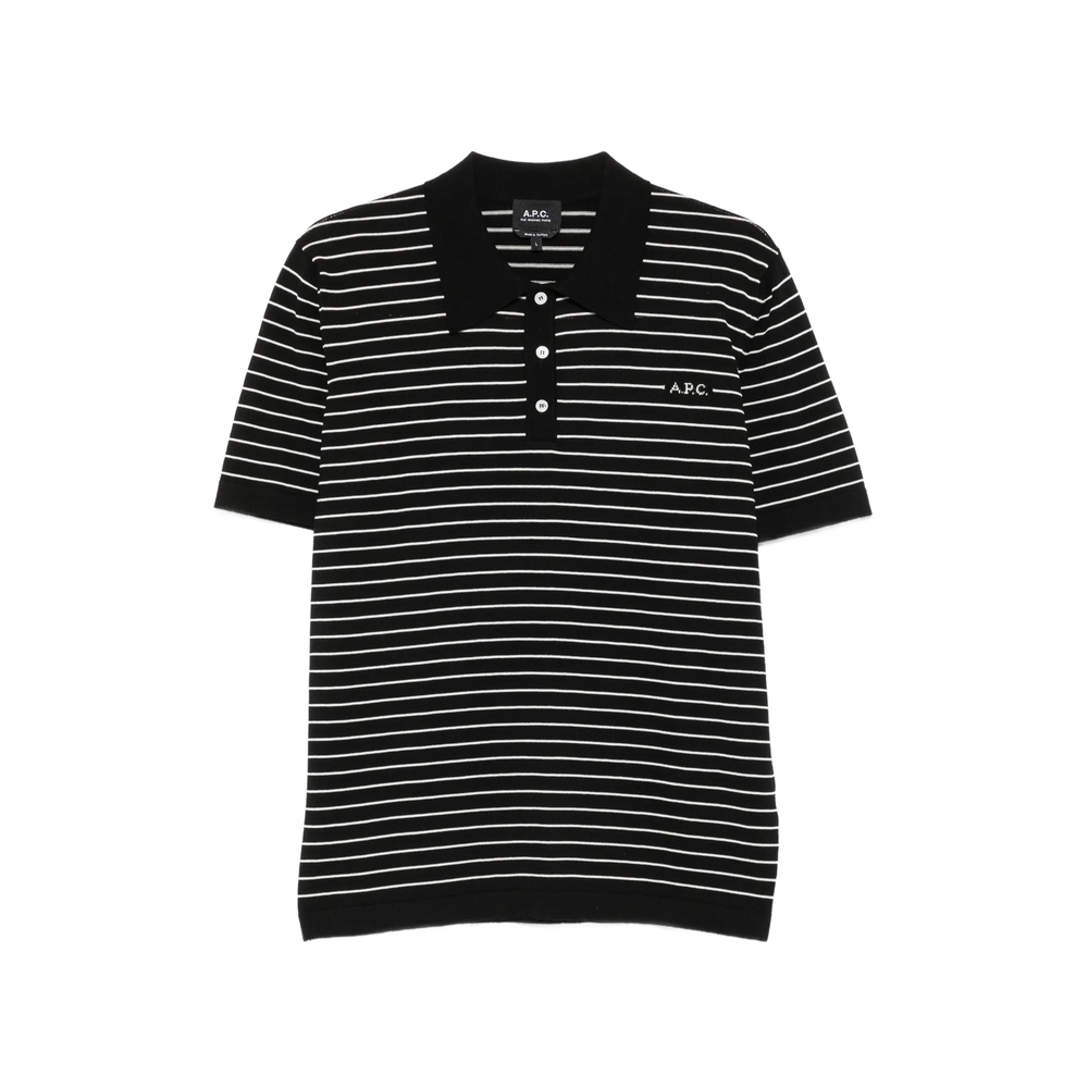 A. p.c. Striped Short-sleeve Polo Shirt
