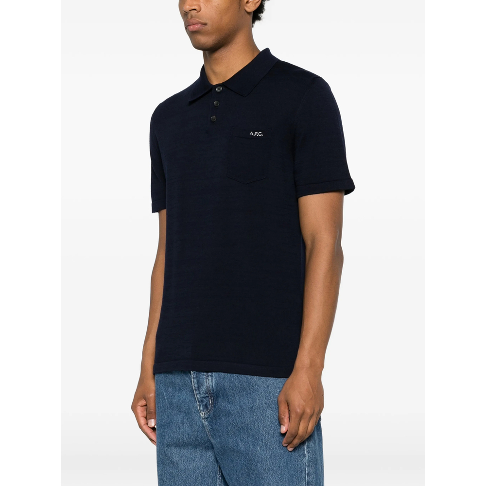 A. P.C. Logo-Embroidered Pocket Polo Shirt