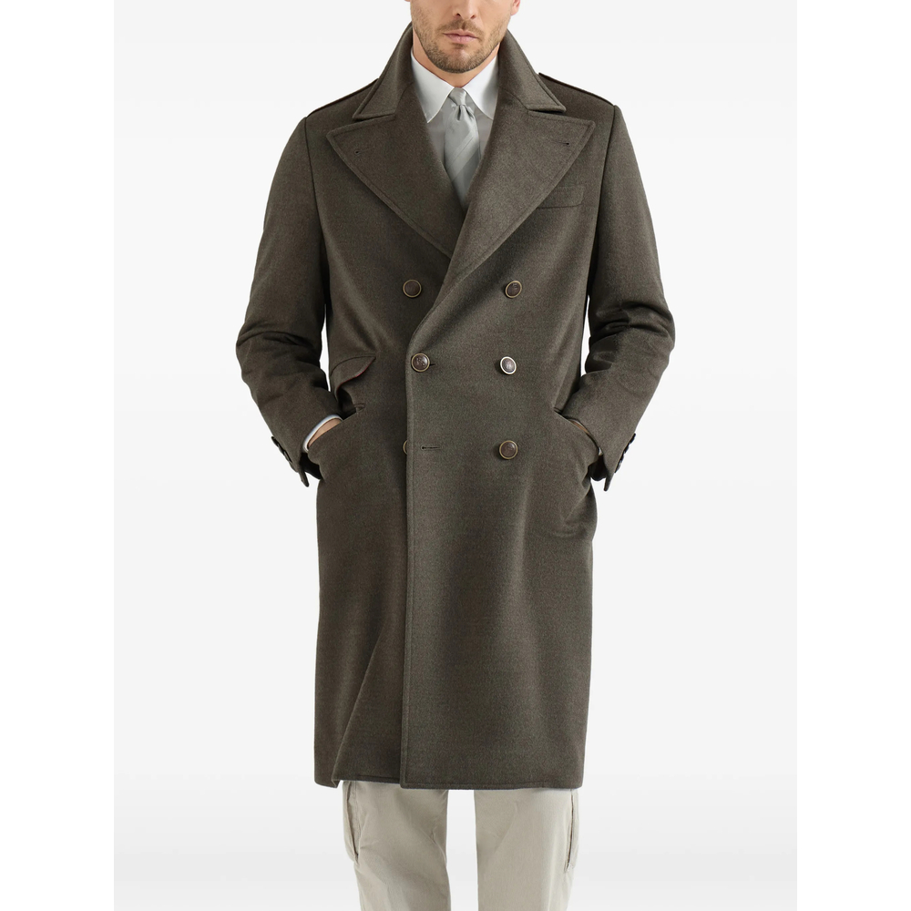 Lightweight Virgin-Wool Cloth One-And-A Half Breasted Coat