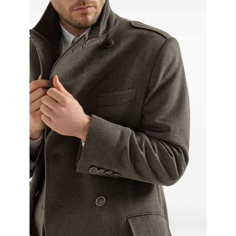 Lightweight Virgin-Wool Cloth One-And-A Half Breasted Coat