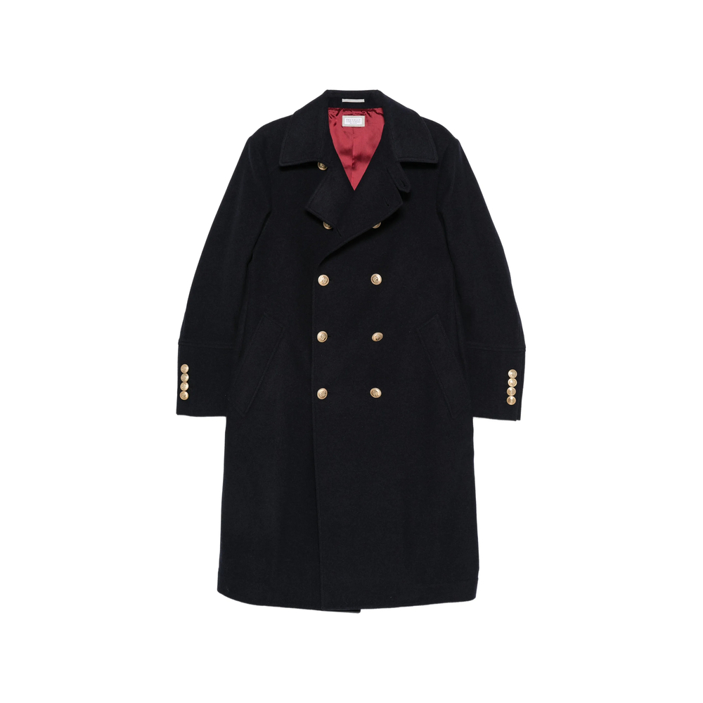 Brunello Cucinelli Double-breasted Crest-button Coat