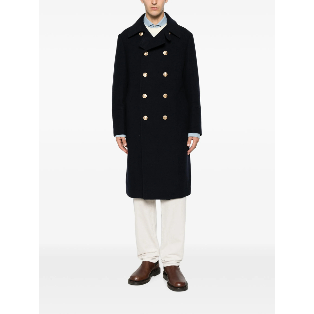 Double-Breasted Crest-Button Coat