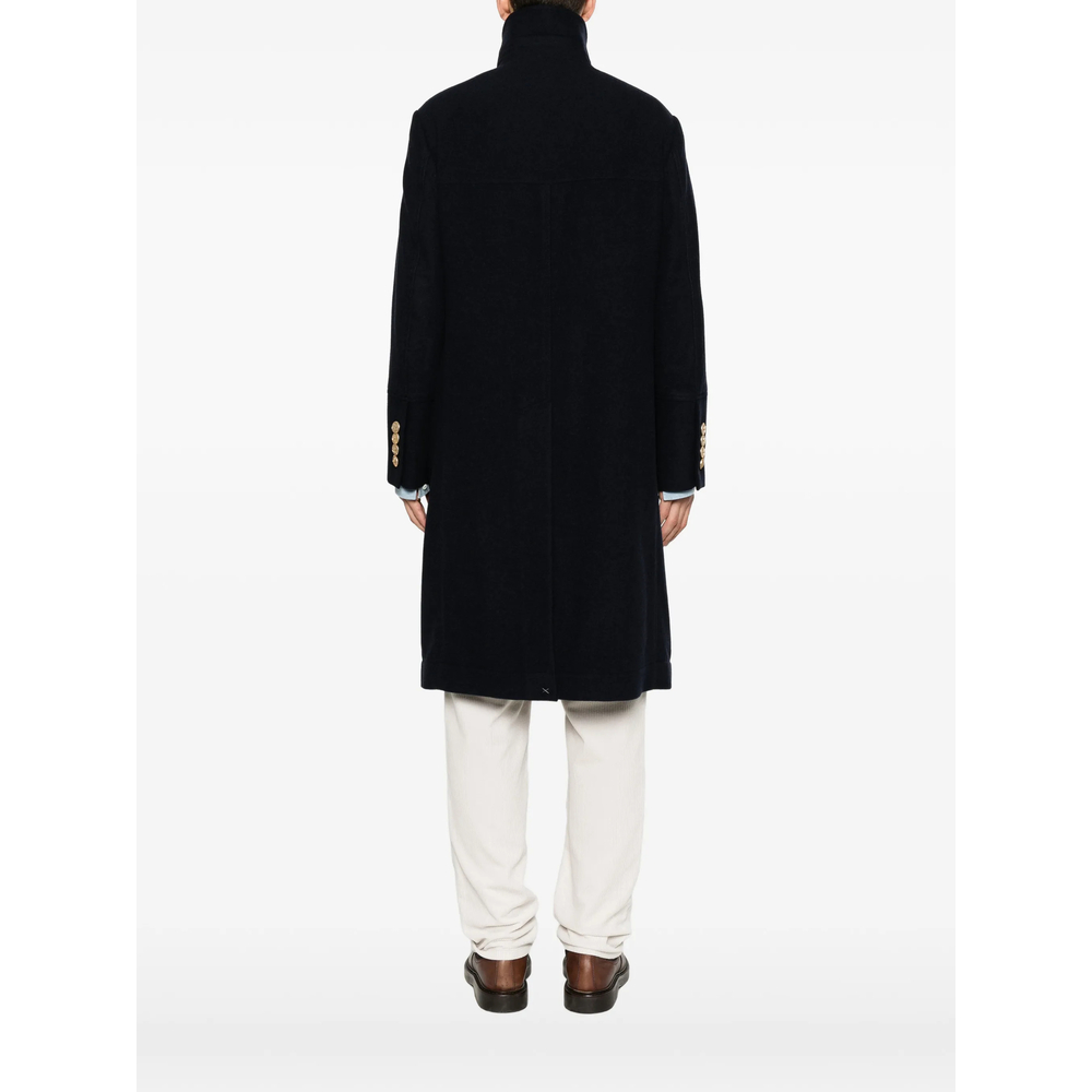 Double-Breasted Crest-Button Coat