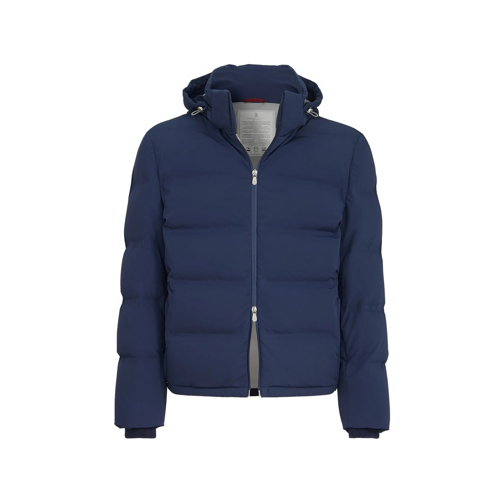 Brunello Cucinelli Stretch Bonded Nylon Down Jacket With Heat-bonded Seams