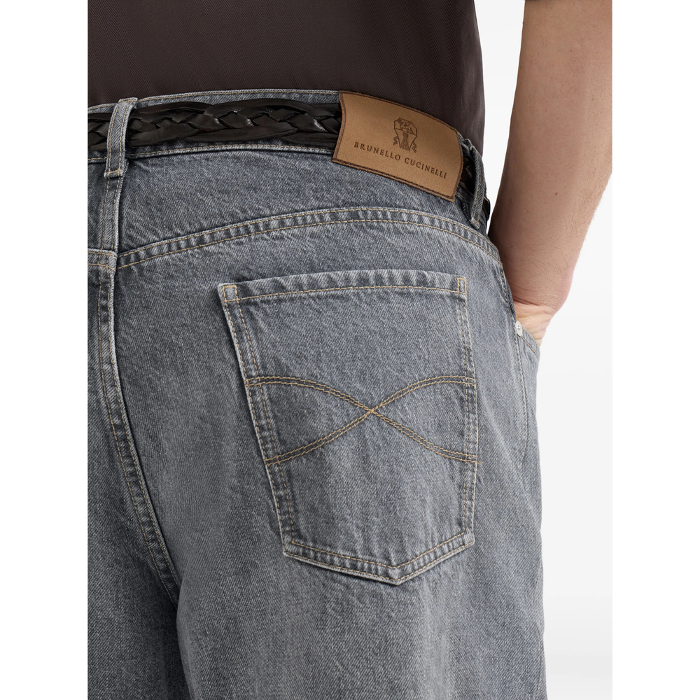 Greyscale Denim Iconic Fit Five-Pocket Trousers