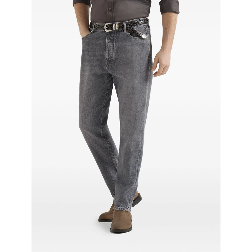 Greyscale Denim Iconic Fit Five-Pocket Trousers