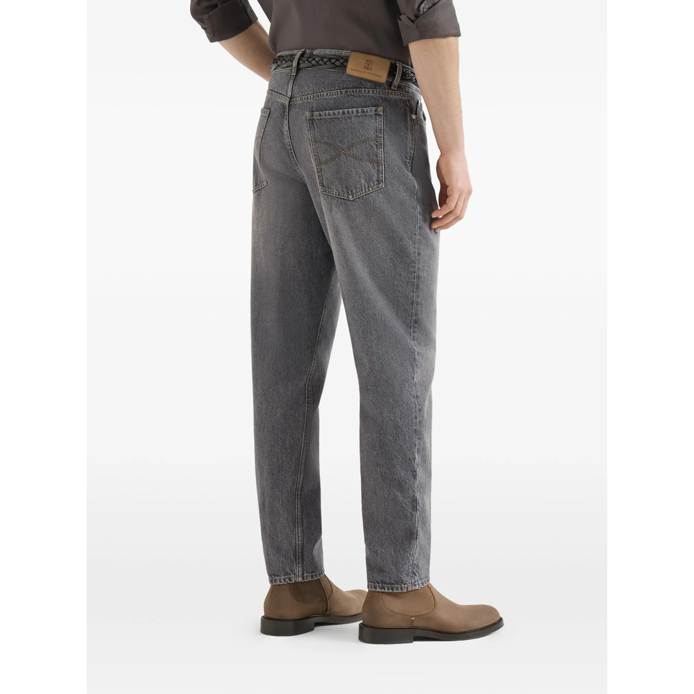 Greyscale Denim Iconic Fit Five-Pocket Trousers