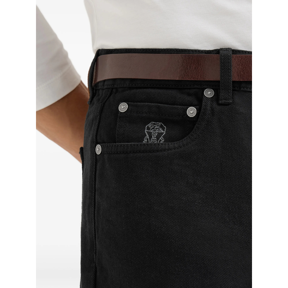 Garment-Dyed Denim Iconic-Fit Five-Pocket Trousers