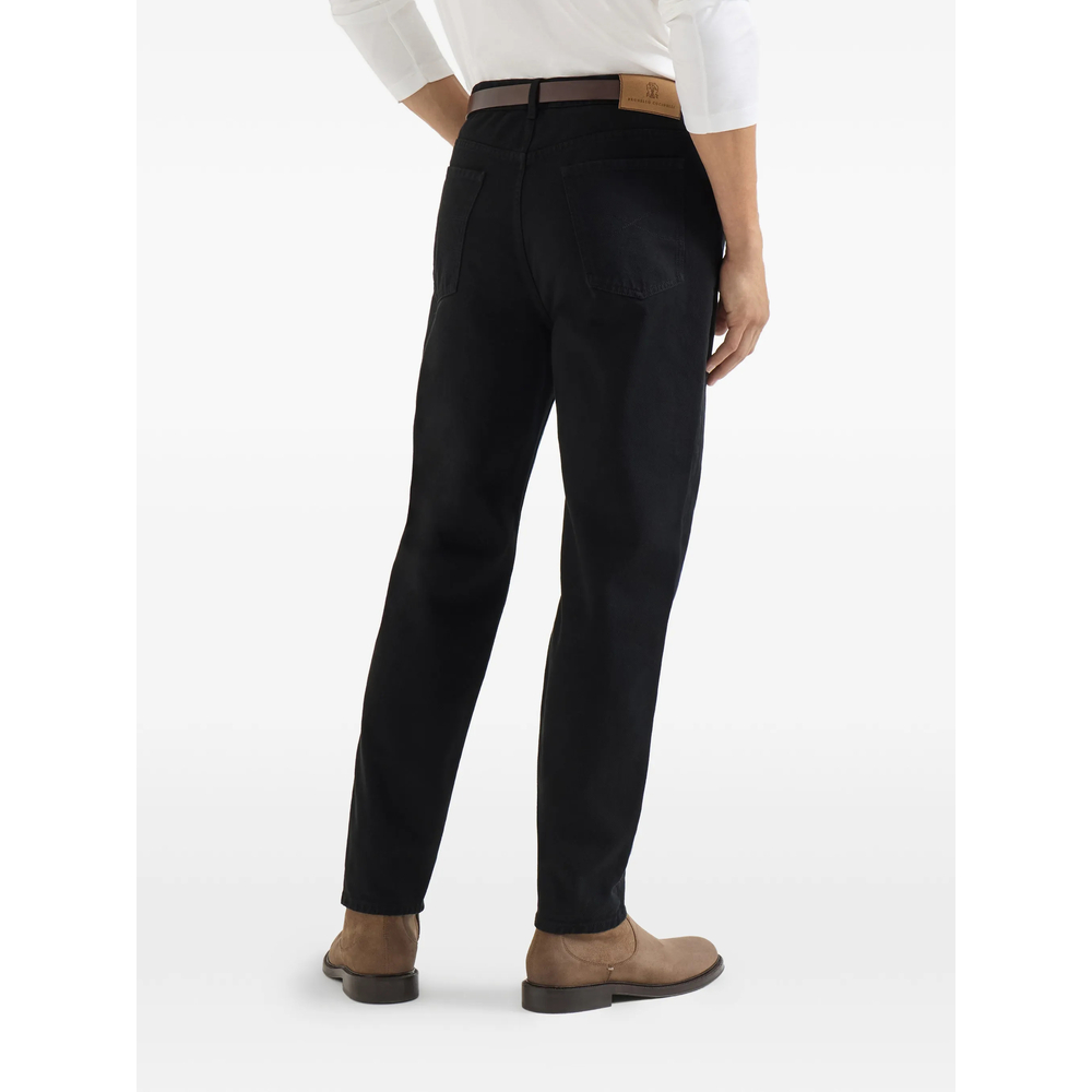 Garment-Dyed Denim Iconic-Fit Five-Pocket Trousers