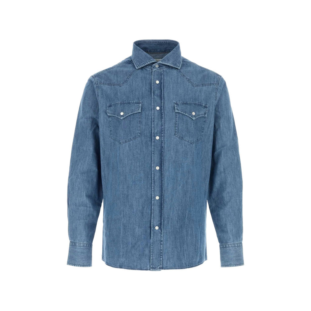 Brunello Cucinelli Western-style Press-stud Shirt