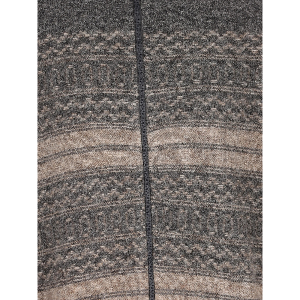 Alpaca, Cashmere And Wool Nordic Jacquard High-Neck Cardigan