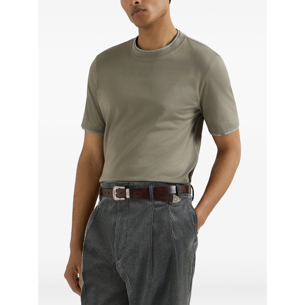 Cotton Jersey Crew Neck T-Shirt