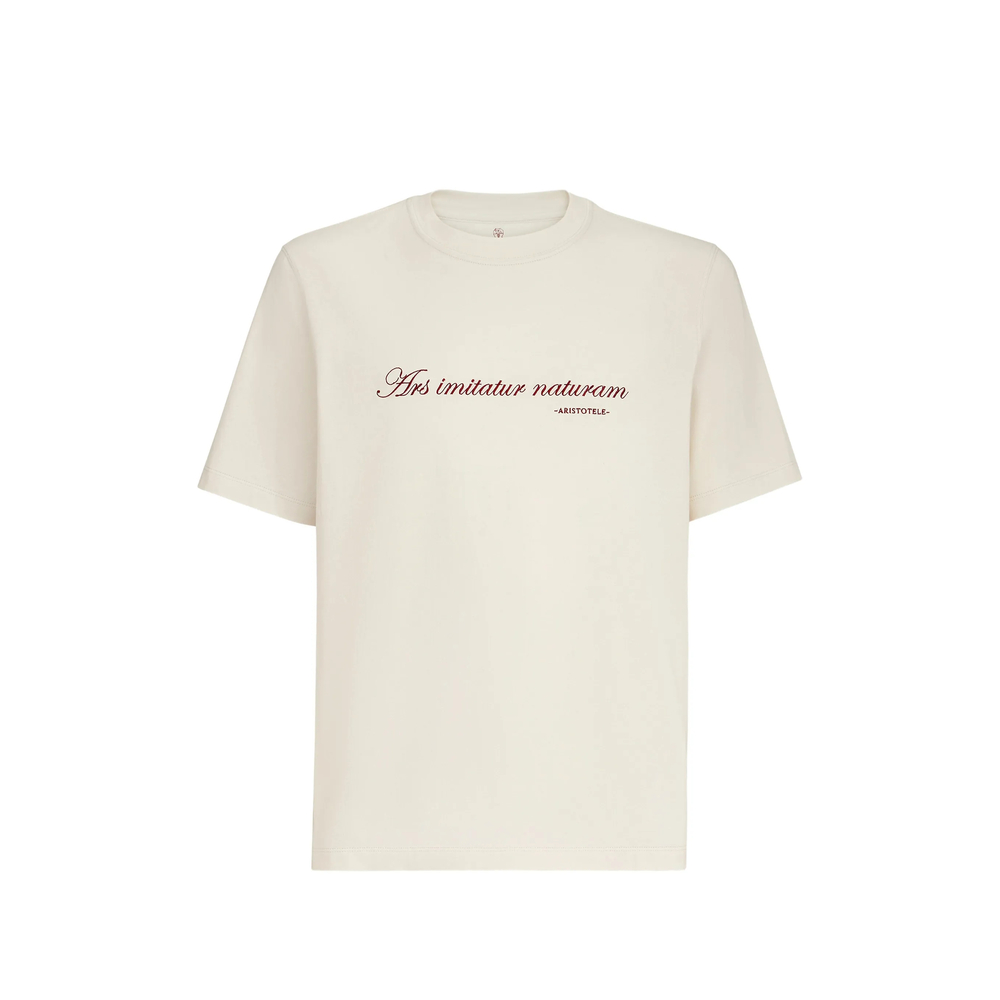 Brunello Cucinelli Phrase-embroidery Crew-neck T-shirt