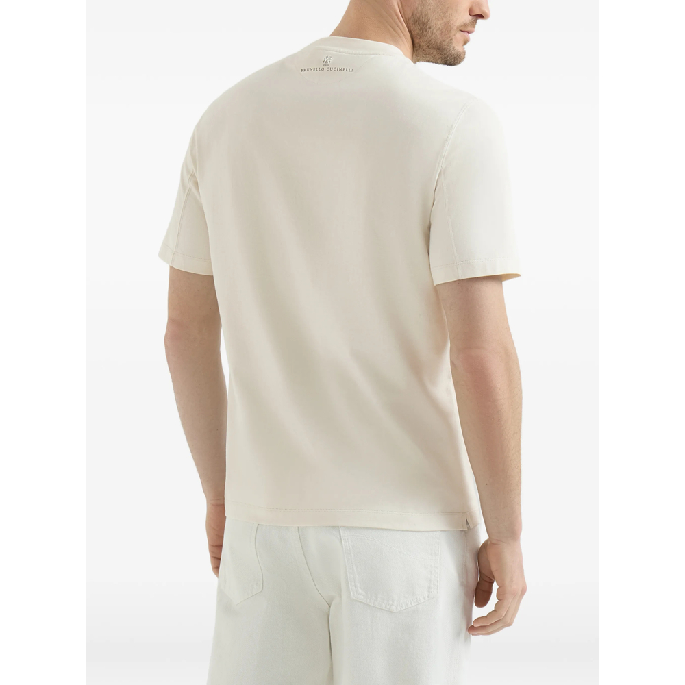 Phrase-Embroidery Crew-Neck T-Shirt