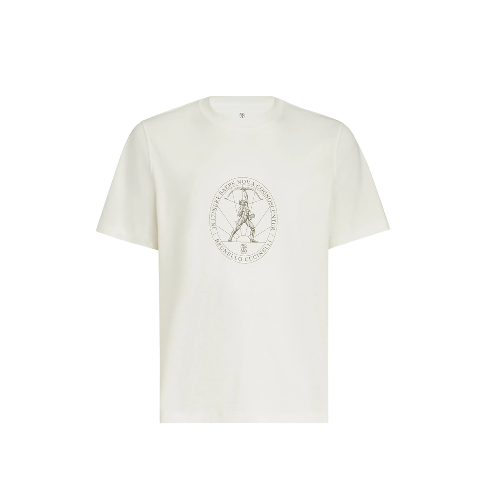 Brunello Cucinelli Cotton-jersey Crew-neck T-shirt With Print