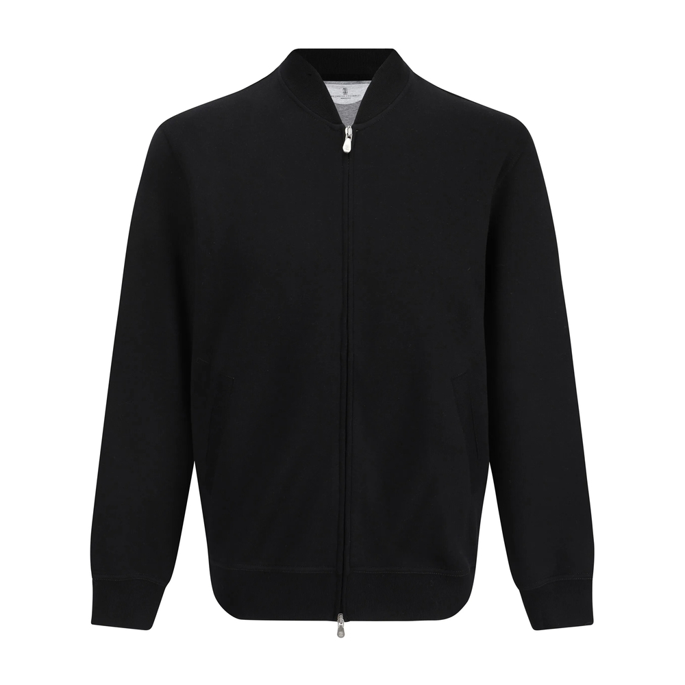 Cotton Zip-Front Sweatshirt
