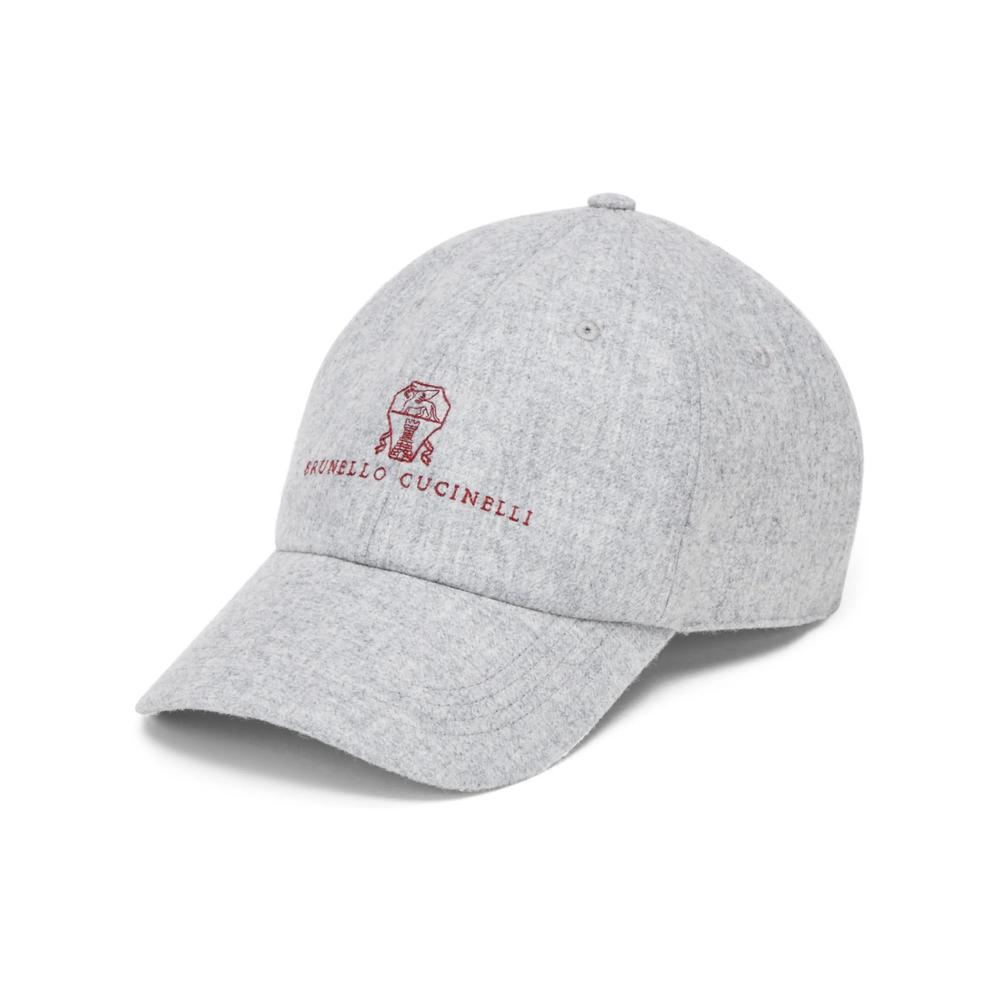 Brunello Cucinelli Embroidered Flannel Cap