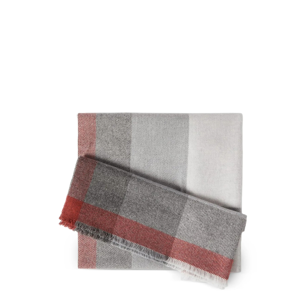 Brunello Cucinelli Wool And Cashmere Checked Twill Scarf