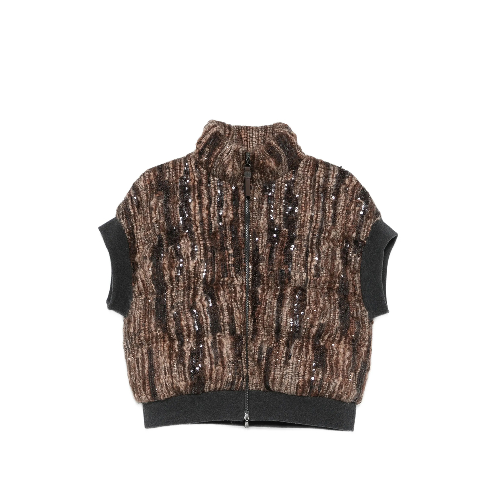 Brunello Cucinelli Sequin-embellished Sleeveless Gilet