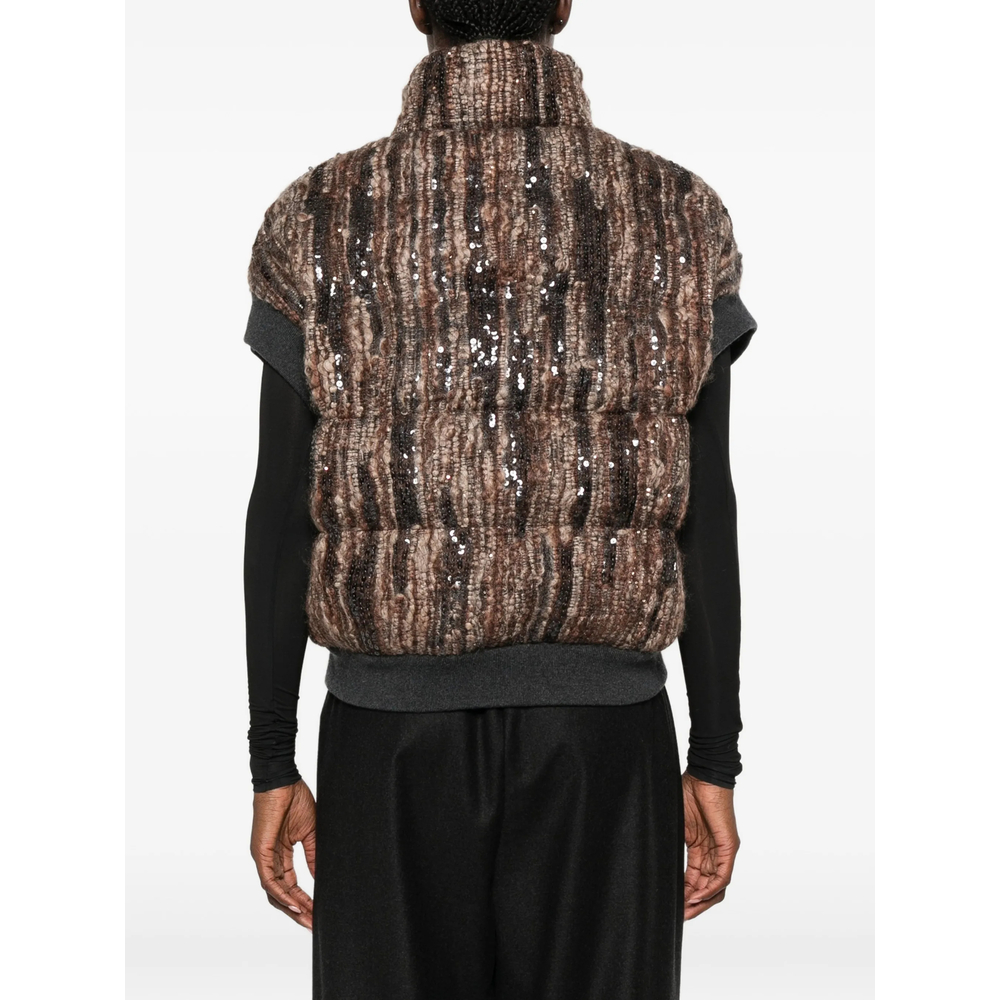 Sequin-Embellished Sleeveless Gilet