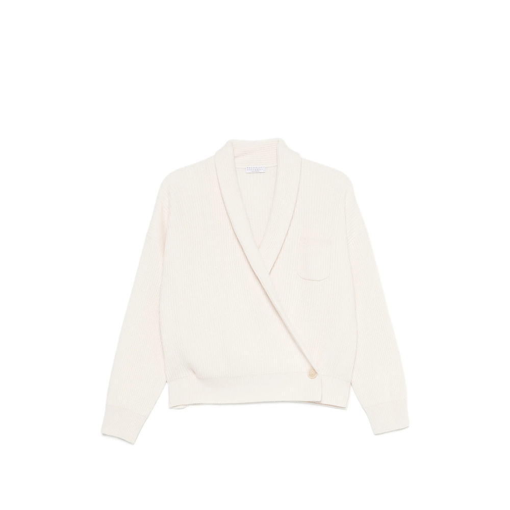 Brunello Cucinelli Ribbed-knit Wrap-style Sweater