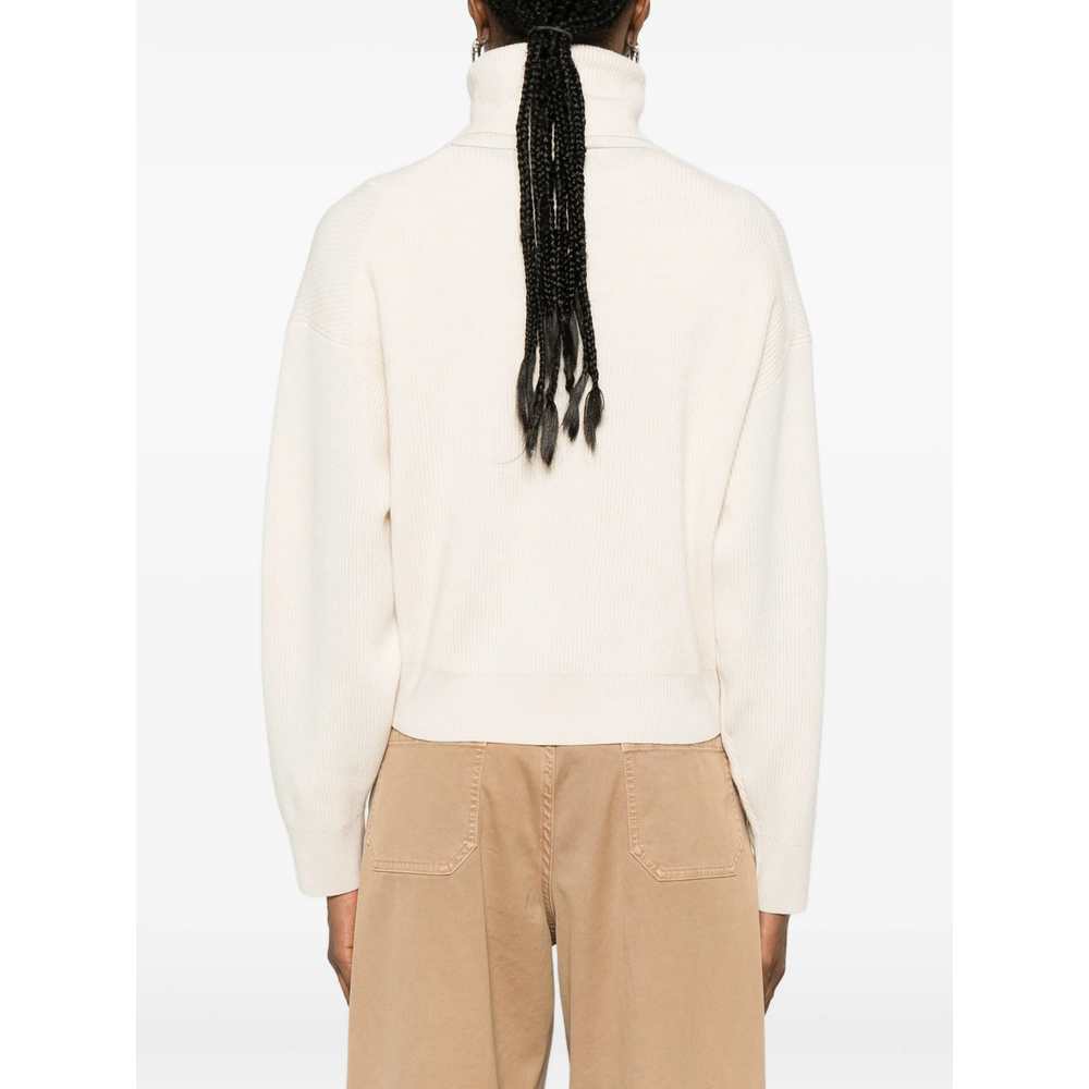 Virgin Wool, Cashmere And Silk English Rib Turtleneck Sweater