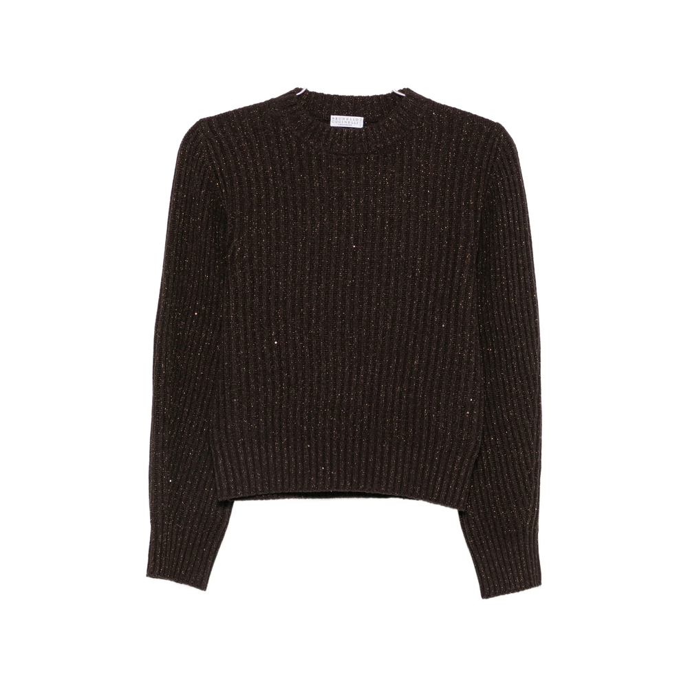 Brunello Cucinelli Sequin-embellishment Sweater In Brown