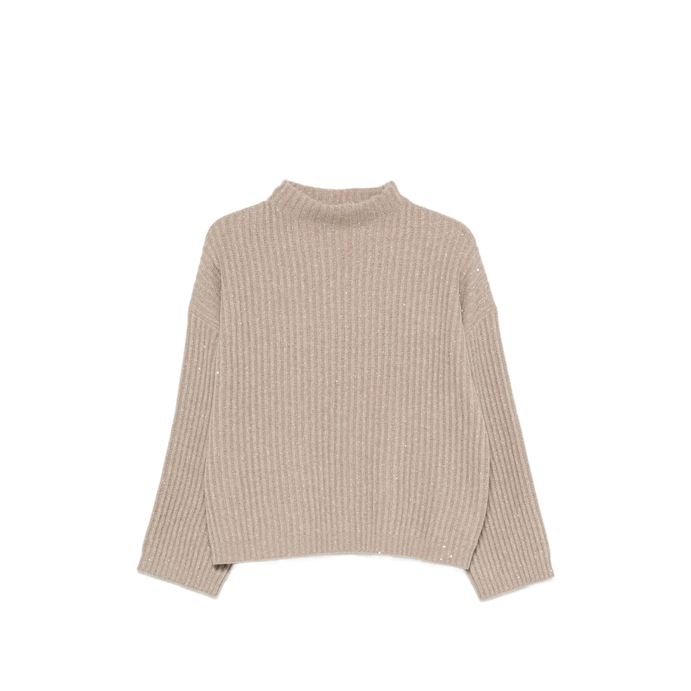 Brunello Cucinelli Sequin-embellished Ribbed-knit Sweater